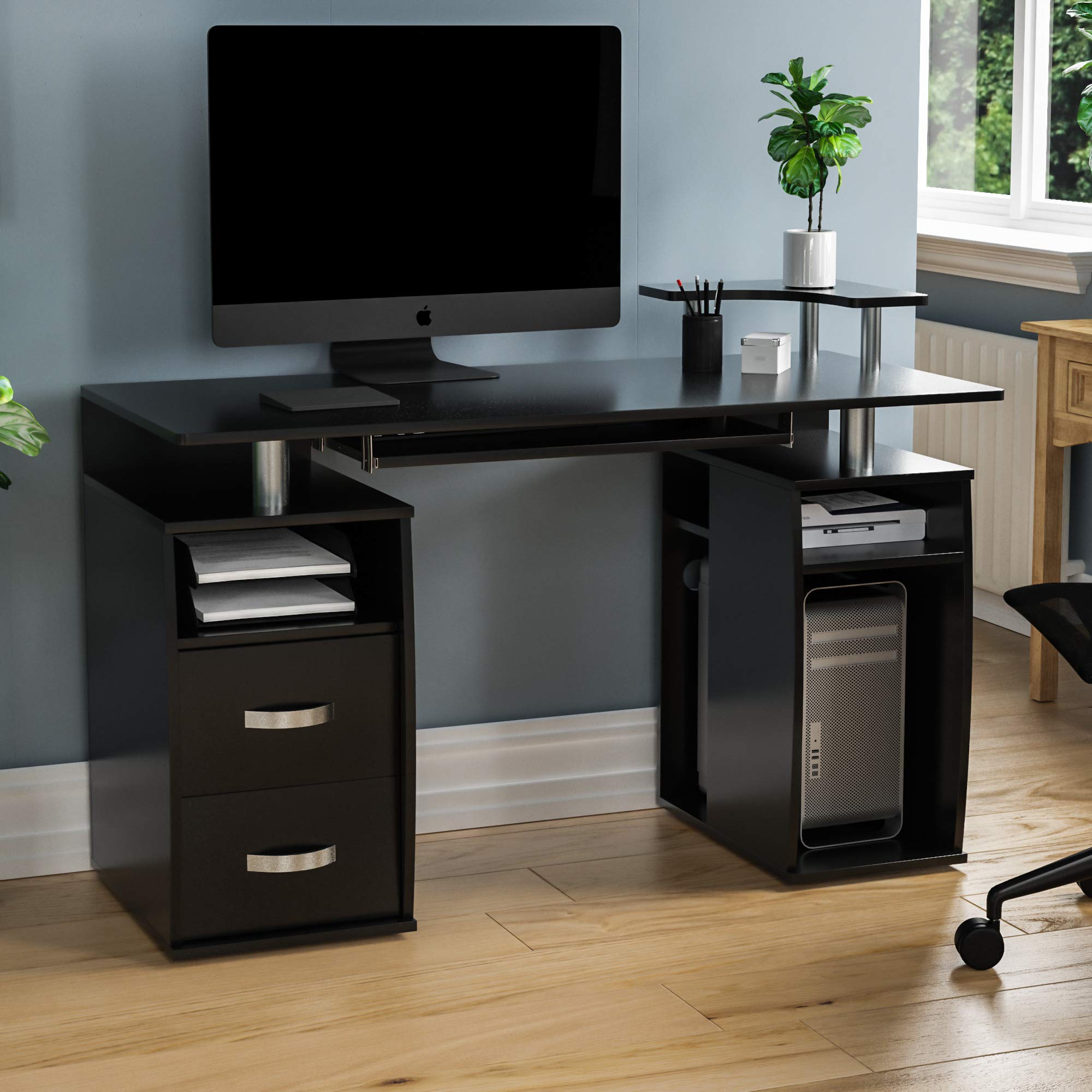 Buy Vida Designs Otley Computer Desk with Shelves and 2 Drawers, Home