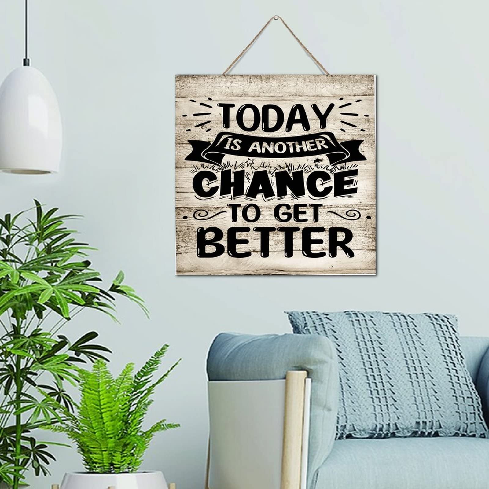 Panneau à suspendre bois salon et bureau - Cadre motivation chambre enfant 30,5 cm