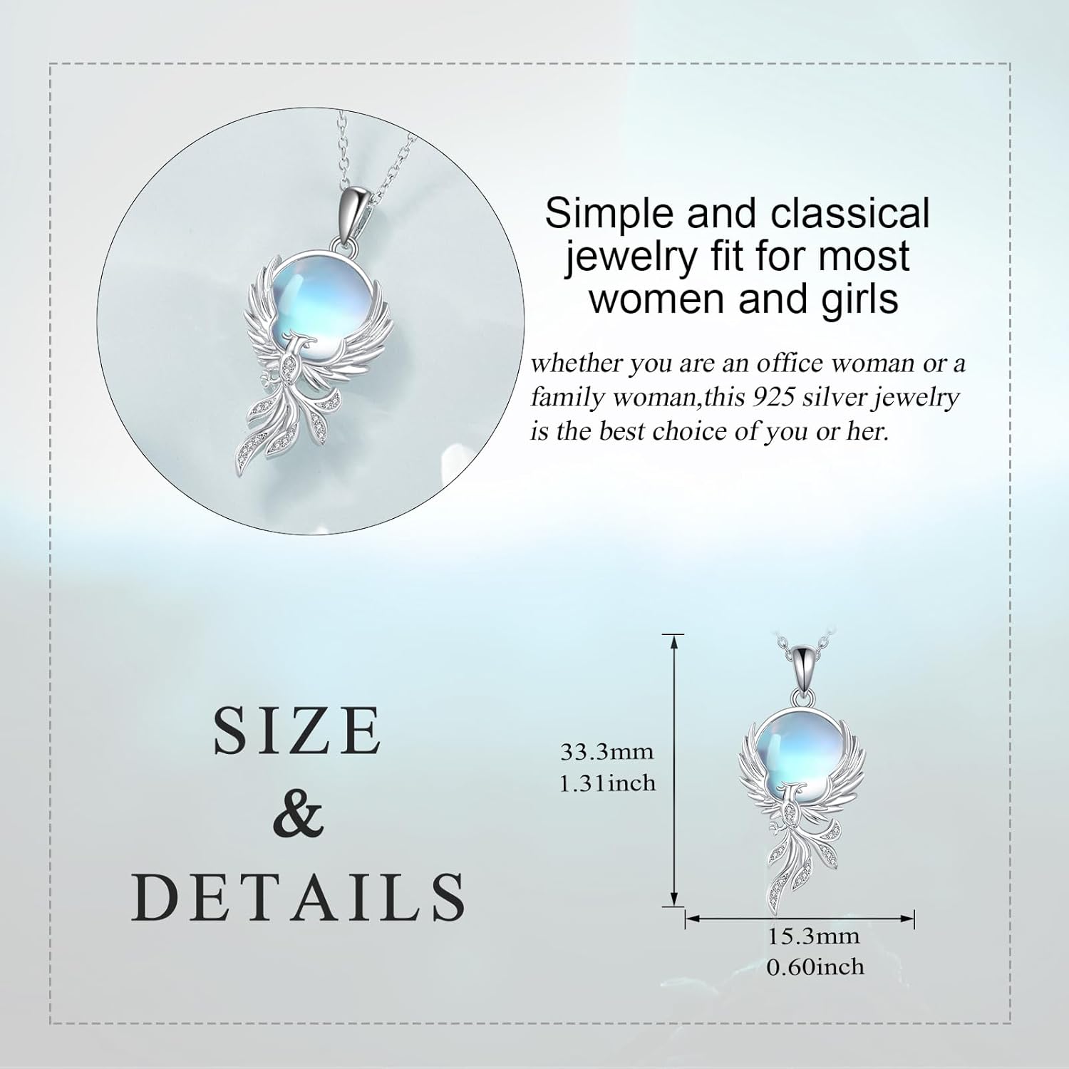 Phoenix Necklace 925 Sterling Silver Phoenix Pendant Necklace Phoenix Jewelry Gifts for Women Men - Image 6