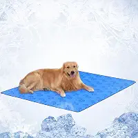 Tapete Gelado para Cachorros, Almofada Refrescante para Cães, Grande, Azul - Tapete Auto-Refrescante, Ativado por Pressão, Para Cães e Gatos, com 90x68cm