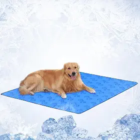 Tapete Gelado para Cachorros, Almofada Refrescante para Cães, Grande, Azul - Tapete Auto-Refrescante, Ativado por Pressão, Para Cães e Gatos, com 90x68cm