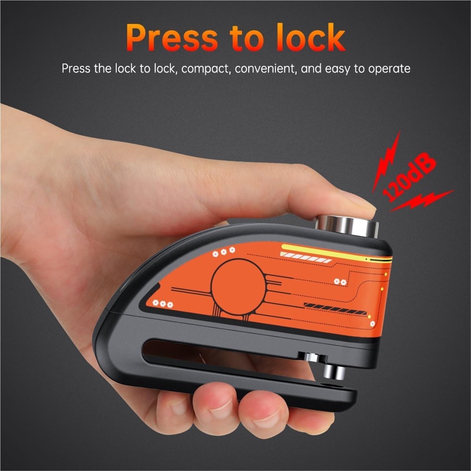 Lucchetto Antifurto Per Moto Con Freno A Disco, Impermeabile, 110 DB, Potente, Antifurto