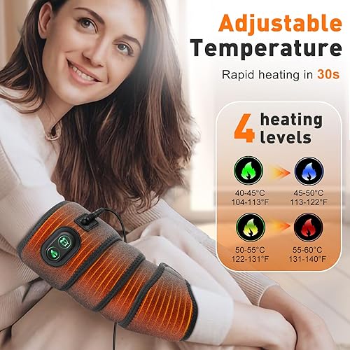 Miniatura 2 de Almohadilla térmica para codo, almohadillas térmicas eléctricas flexibles para brazo, rodilla, pierna, almohadilla térmica con 4 ajustes de calor y