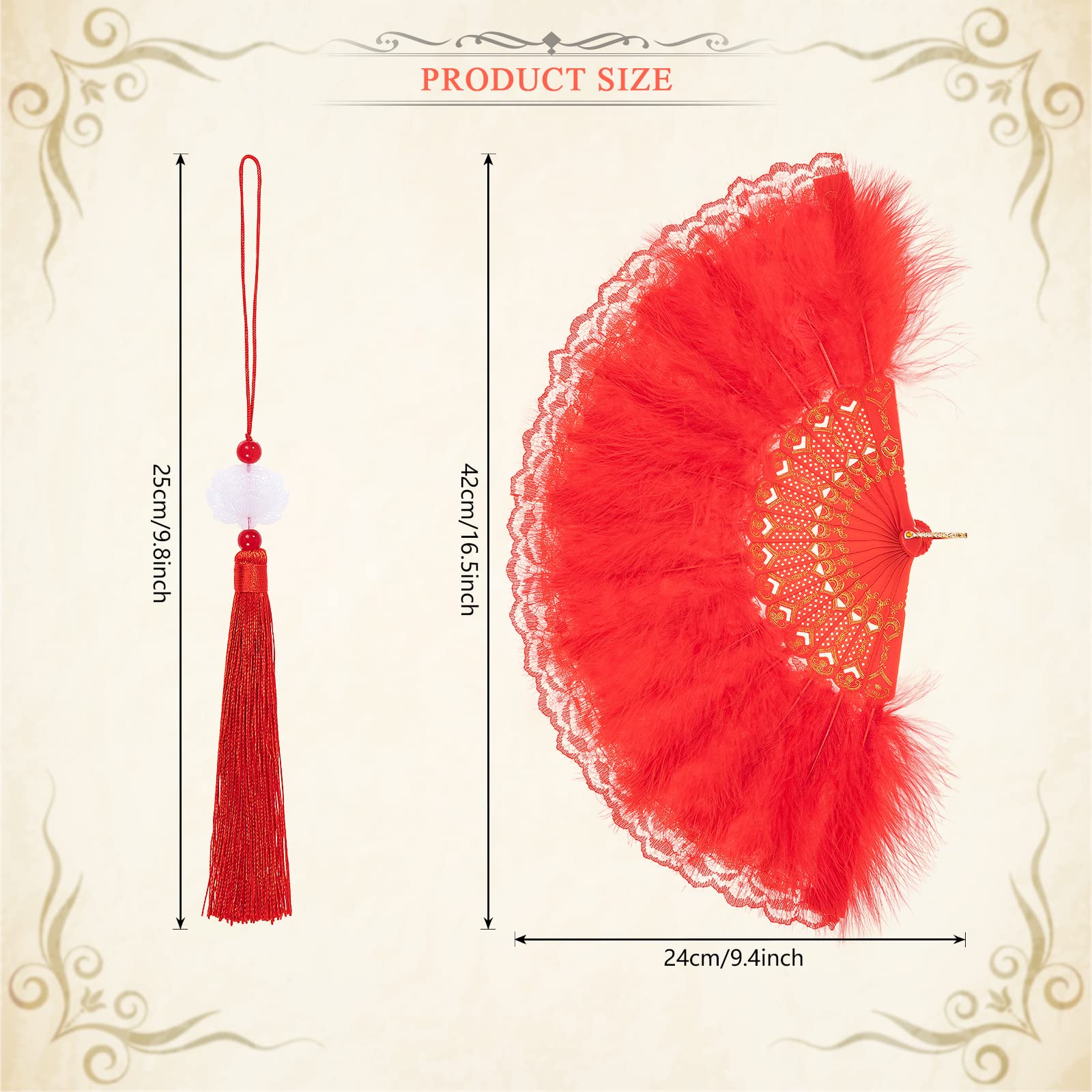 Éventail à Plumes Style Années 20 - 50cm Déplié - Plumes De Dinde Naturelles - Pour Soirée Et Déguisement