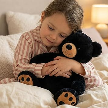 WEIGEDU Black Teddy Bear Stuffed Animals Plush Toys, Stuffed Black Bear, Teddy Bear Plush Toys for Boy Girl Kids Birthday