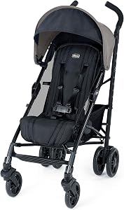 Chicco Liteway Stroller, Compact Fold Lightweight Aluminum Frame Umbrella Baby Stroller, for Use with Babies and Toddlers up to 40 lbs. | Dune/Taupe Grey