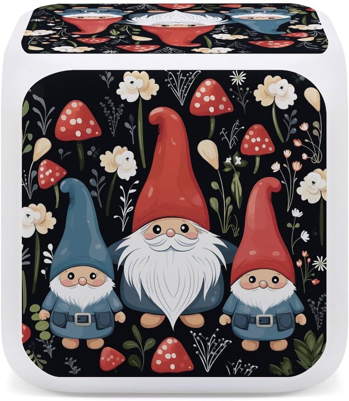 Digital Alarm Clock Square Desk Clocks, Cute Gnomes image 4