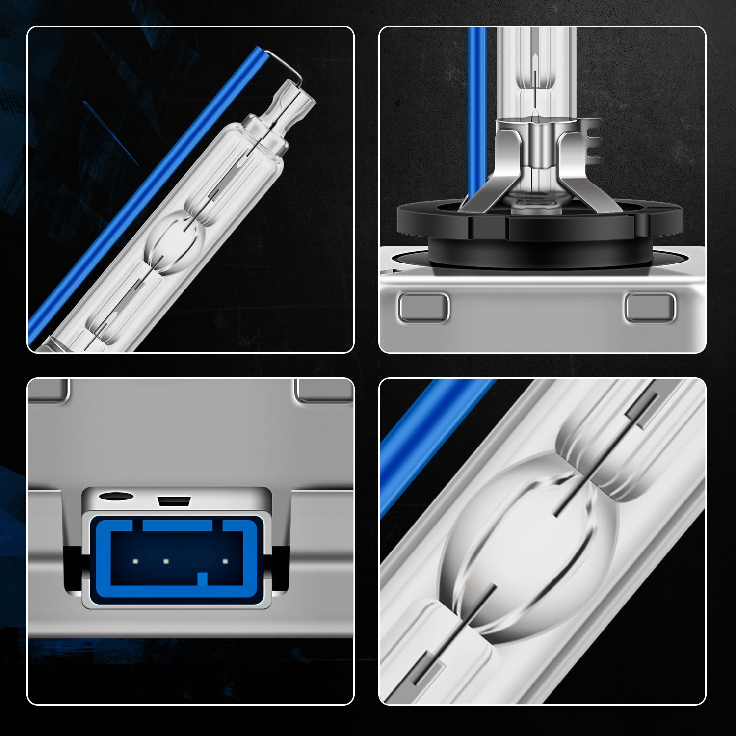 D8S Xenon Brenner 8000K Diamond Blue Light HID Faros Bombillas 35W Faros de Metal Stents Base Auto Faros Bombillas Bombillas Autolampe 2 unidades