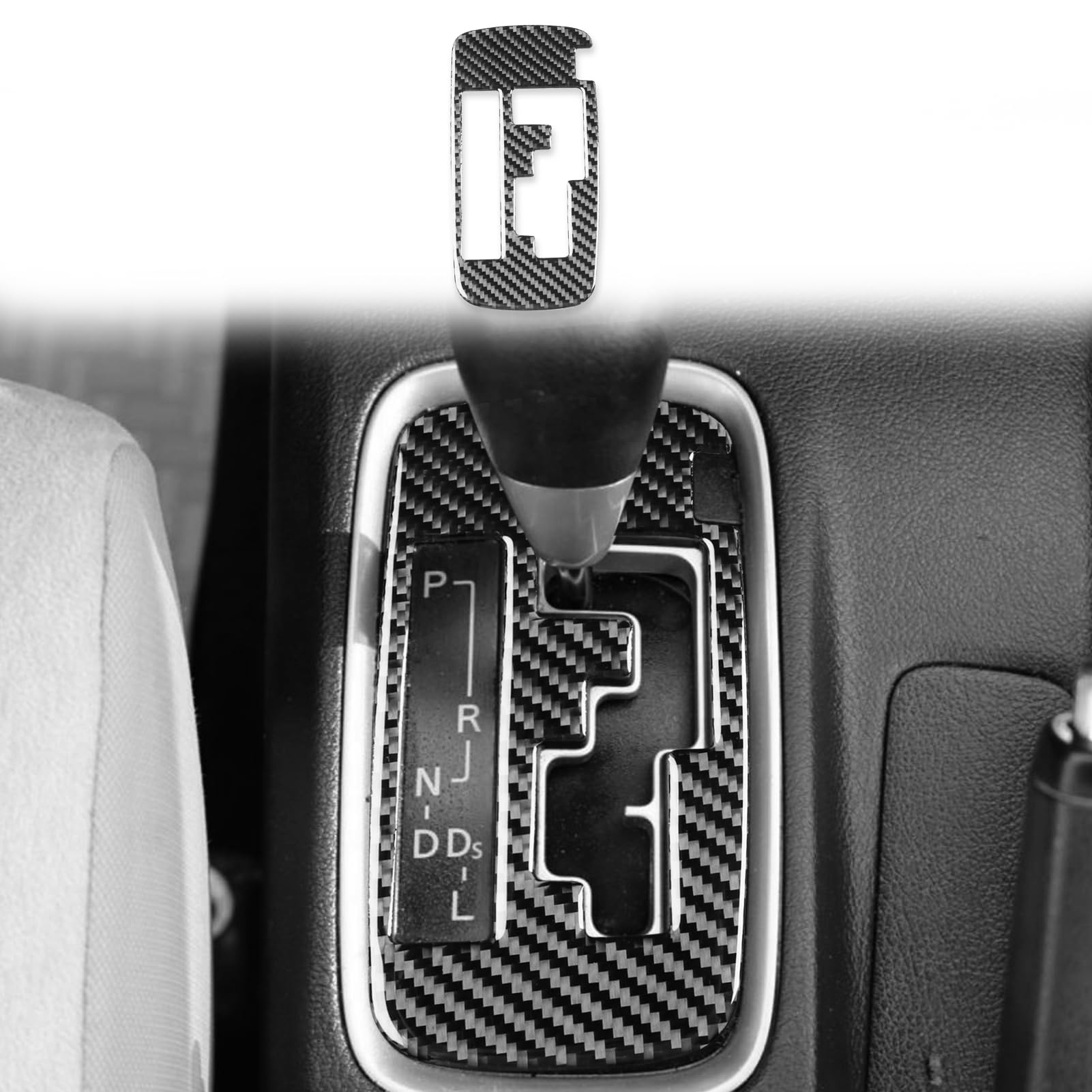 Car Interior Decoration Accessories Center Shift Carbon Fiber Trim Sticker Compatible with Mitsubishi Outlander 2014 2015 2016