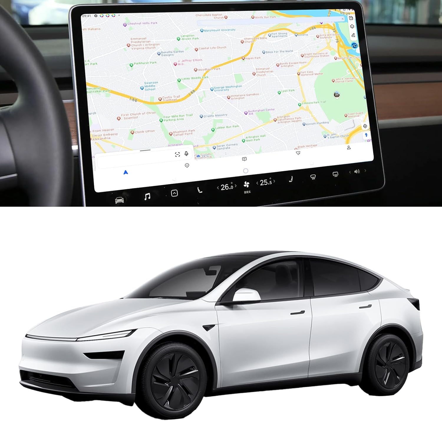 Screen Swivel Mount for Tesla Model Y Juniper 2026 2025 & Model 3 Highland 2025 2024 Center Console Screen Rotating Swivel Bracket Holder Left/Right 30° Up/Down 30° Tesla Accessories