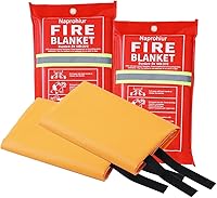 Naprohiur Silicone Fire Blanket 2-Pack 40x40" - Glow-in-Dark Skin-Safe Fireproof Blanket for Kitchen Home Car Grill CE Certified
