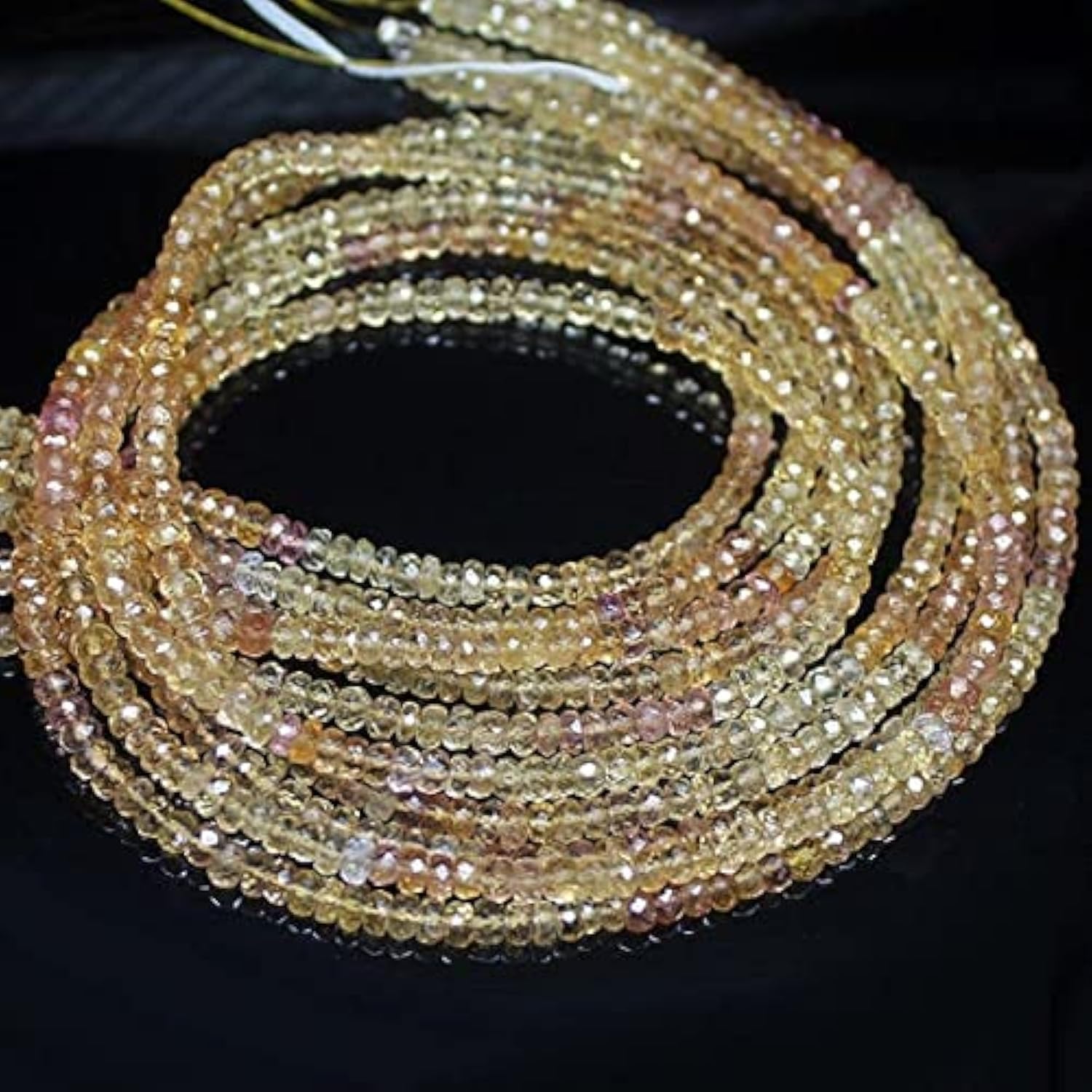 Perles rondelles micro gemstone craft loose beads strand 16 pour collier artisanal