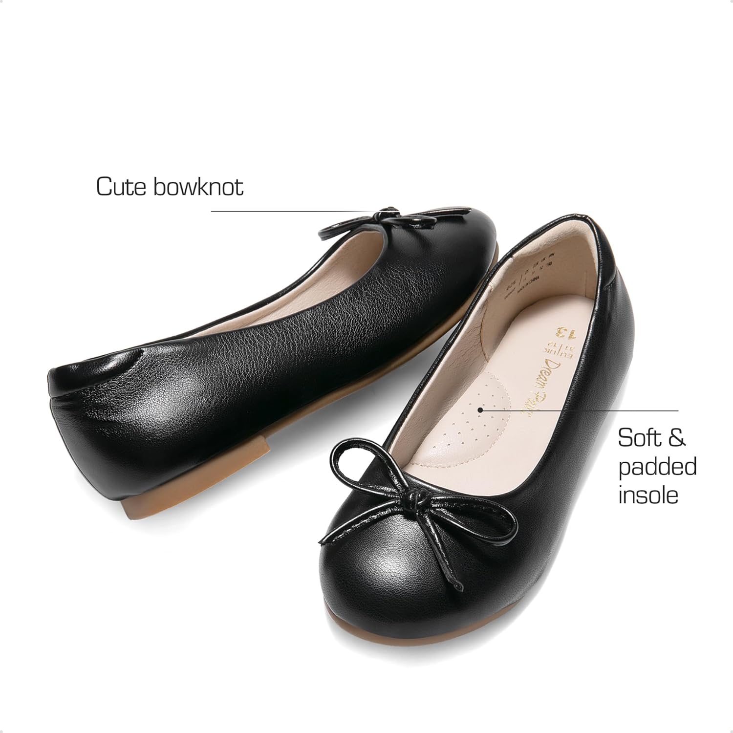 Dream Pairs Girls Dress Shoes Ballet Flats Slip-on Fashion Bow Flower Girl Shoes for Wedding, School, Party, Birthday - Image 3