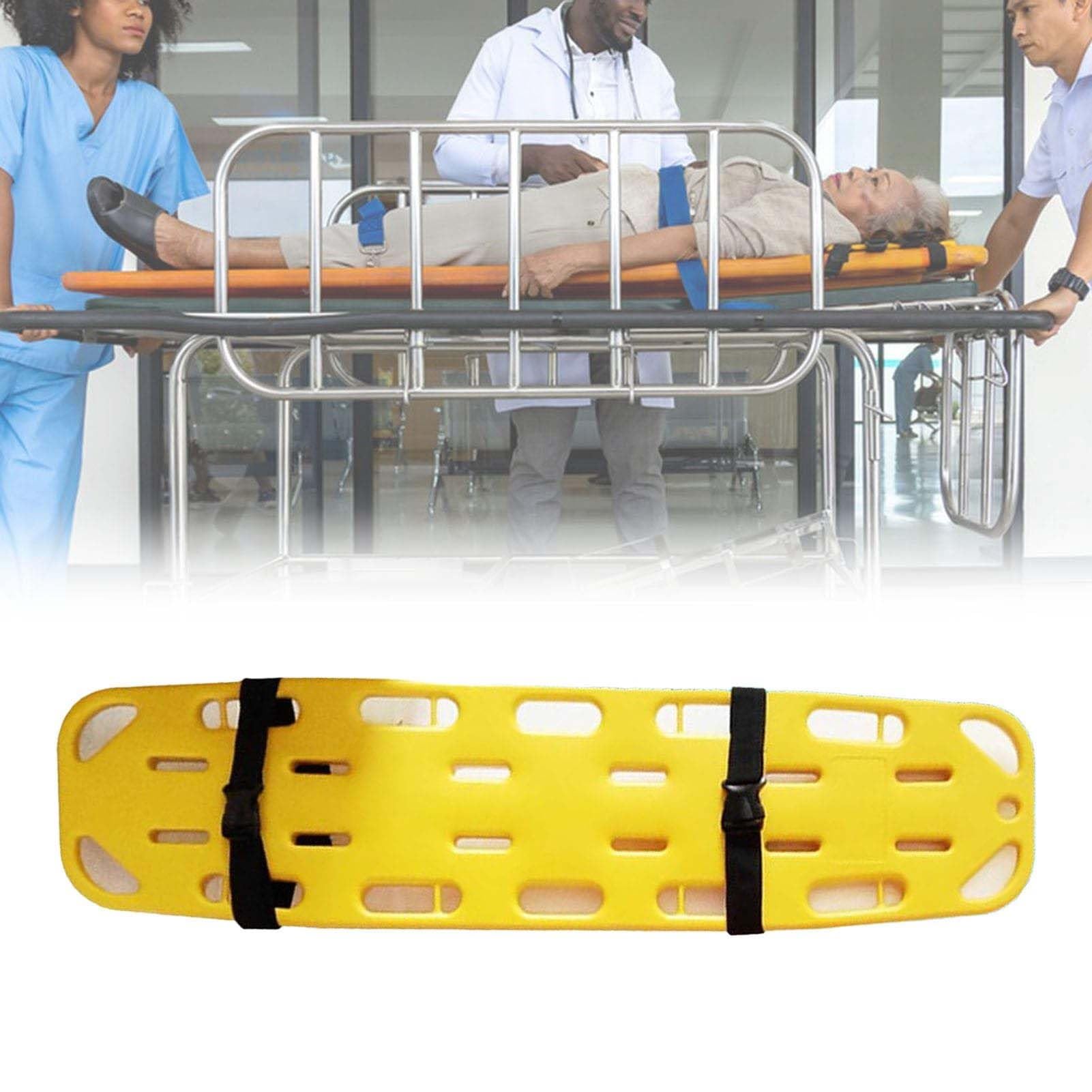 SGKOMN EMT Backboard Stretcher - Portable Spine Rescue Board for First Responders, Lightweight Patient Transfer Gurney, Ambulance Stretcher, Durable Emergency Equipment, Yellow