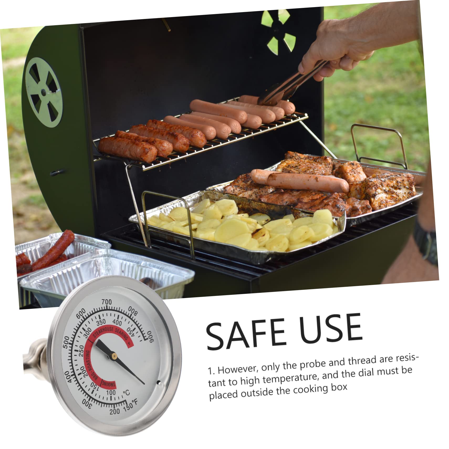 BESPORTBLE 5pezzi Termometro Da Forno Professionale Inossidabile Misuratore Di Temperatura Per Bbq e Cottura Strumento Di Precisione Per Grill e Forni Elettrici Per Cucina Domestica e