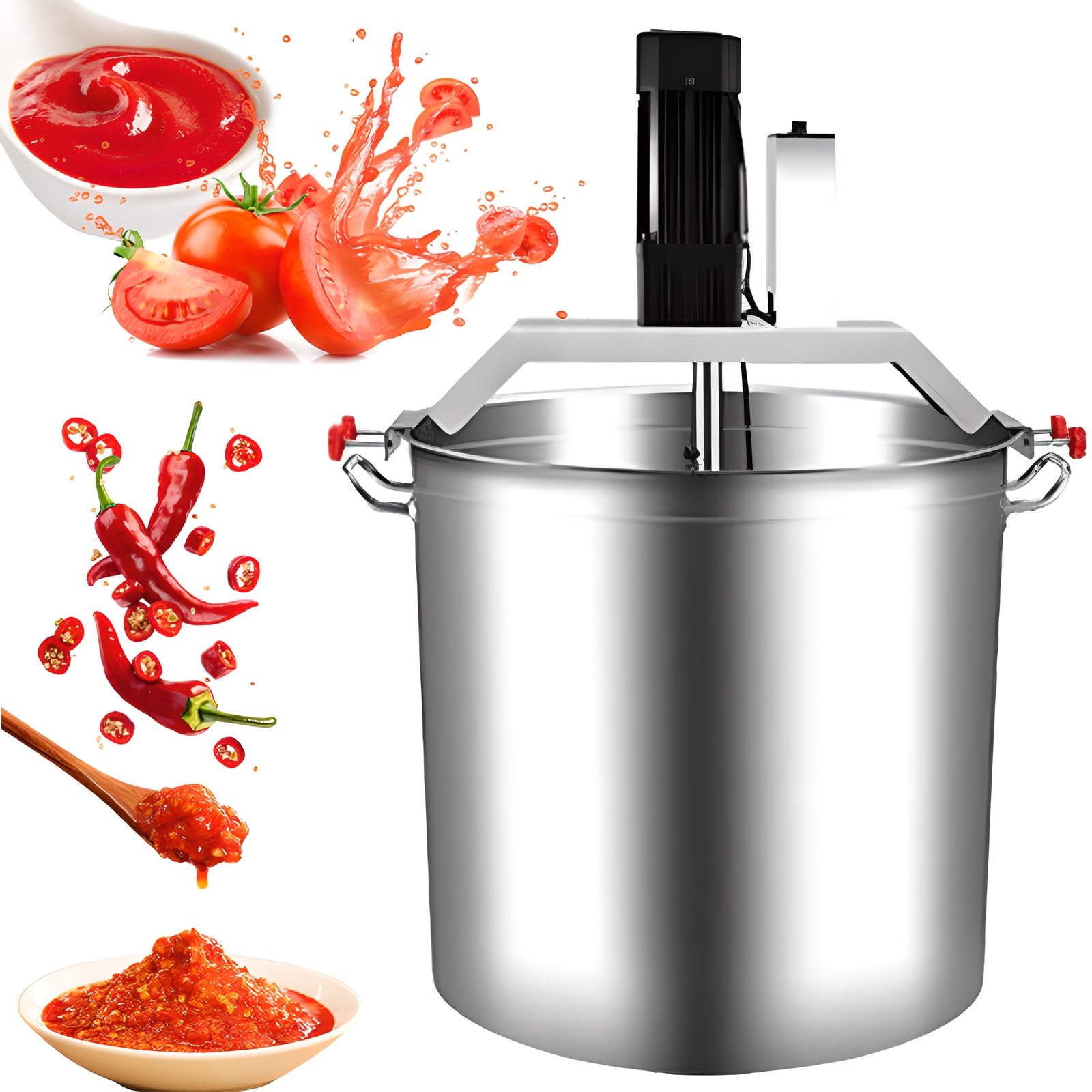 AYCDL Automatic Food Mixer - Commercial Stainless Steel Mixer for Jam and Sauce, Adjustable Stirring Speed, 80L Capacity, Ideal for Hot Pot Seasoning and Frying,40L