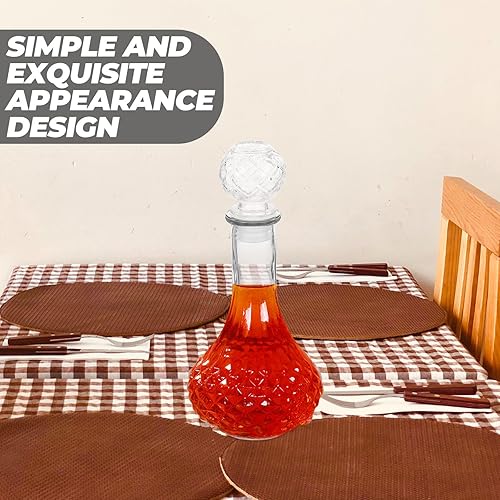 Miniatura 7 de BESTonZON Decantador de vino con tapón de cristal soplado a mano, jarra de vino tinto, aireador de vino tinto, botella de vino decorativa, jarra de