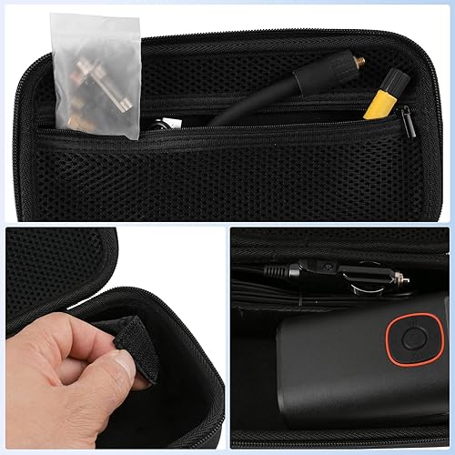 Miniatura 8 de Funda para inflador de neumáticos Airmoto, funda de compresor de aire portátil, funda de bomba de aire de 120 PSI, manómetro de presión de