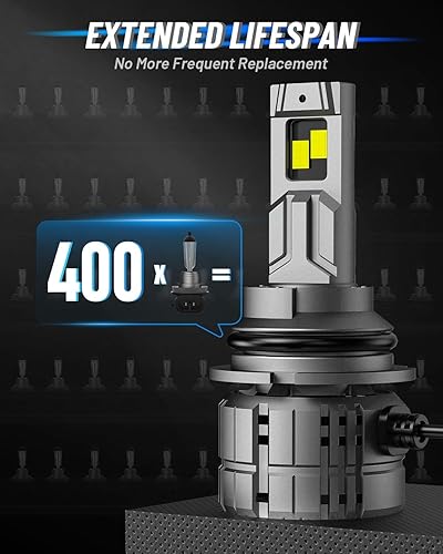 Miniatura 10 de NOVSIGHT Bombillas LED H13 H13 de 40000 lm, 2024 actualizadas 900% ultra brillantes H139008 bombillas LED 6500K blanco frío, reemplazo de bombillas