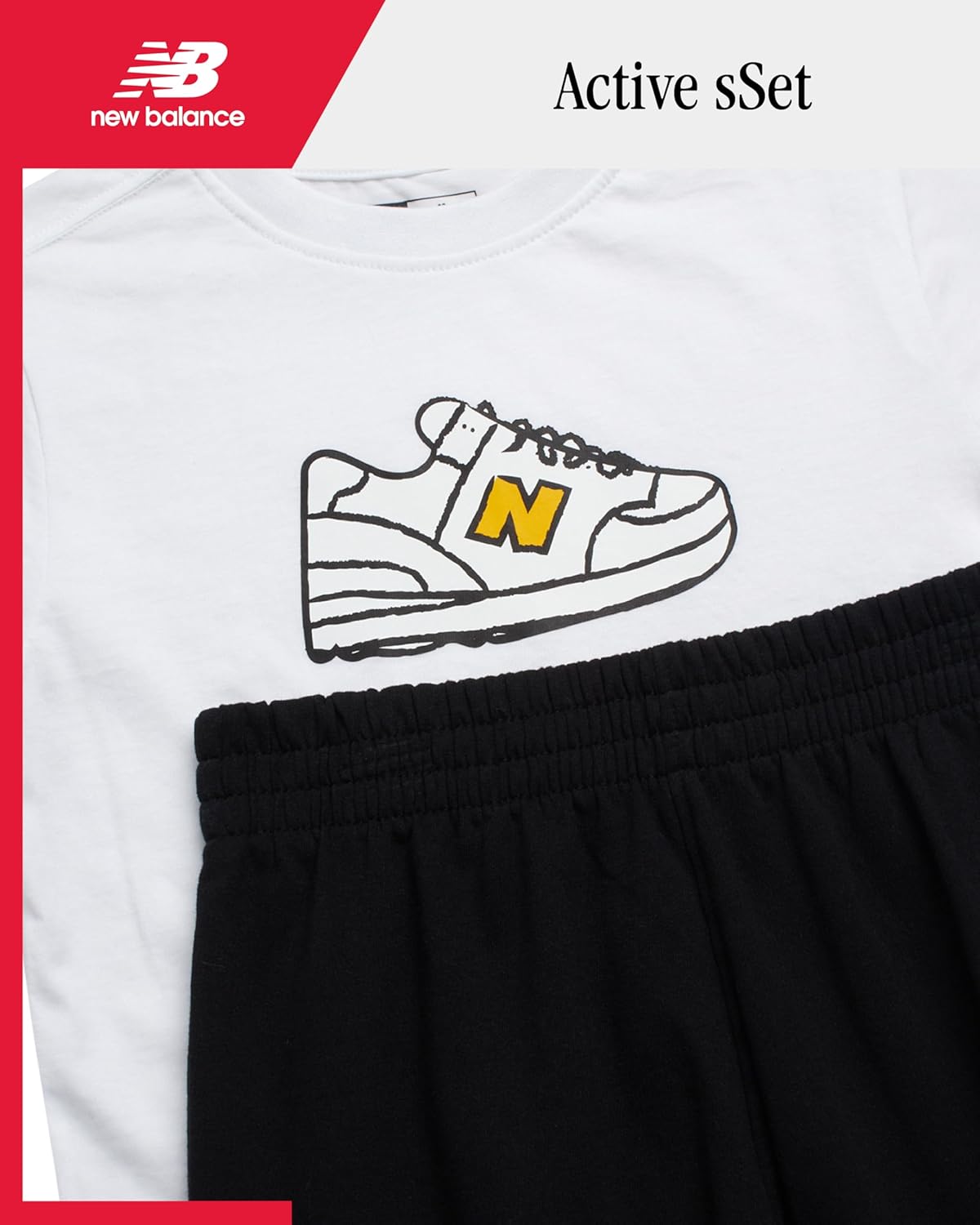 New Balance Boys Sweatpants Set - 2 Piece Pullover Boys Shirts Graphic Tee & Athletic Jogger Pants Youth Kids Activewear Set
