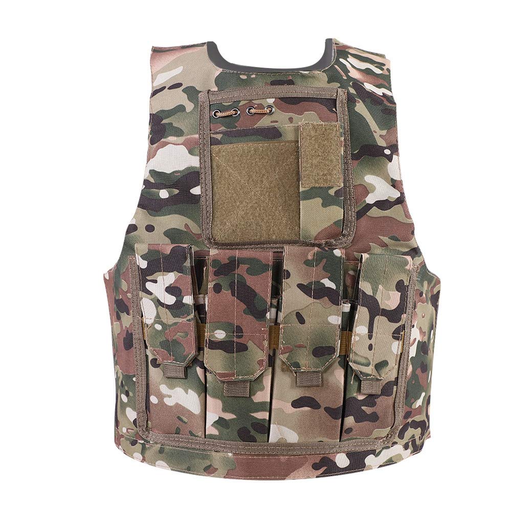 Alomejor Army Multi Terrain Camouflage Vest Camo Combat Vest para niños Juegos al aire (CP Camouflage)