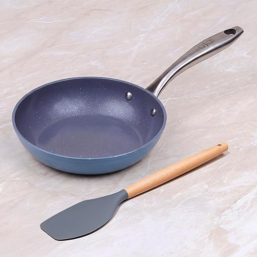 ASAI CERAMIC Non Stick Frying Pan 20cm with Silicone Spatula | 100% Toxin Free, No PFAS, PFOA, PTFE | Superior Swiss Ceramic | Induction Safe | Non…