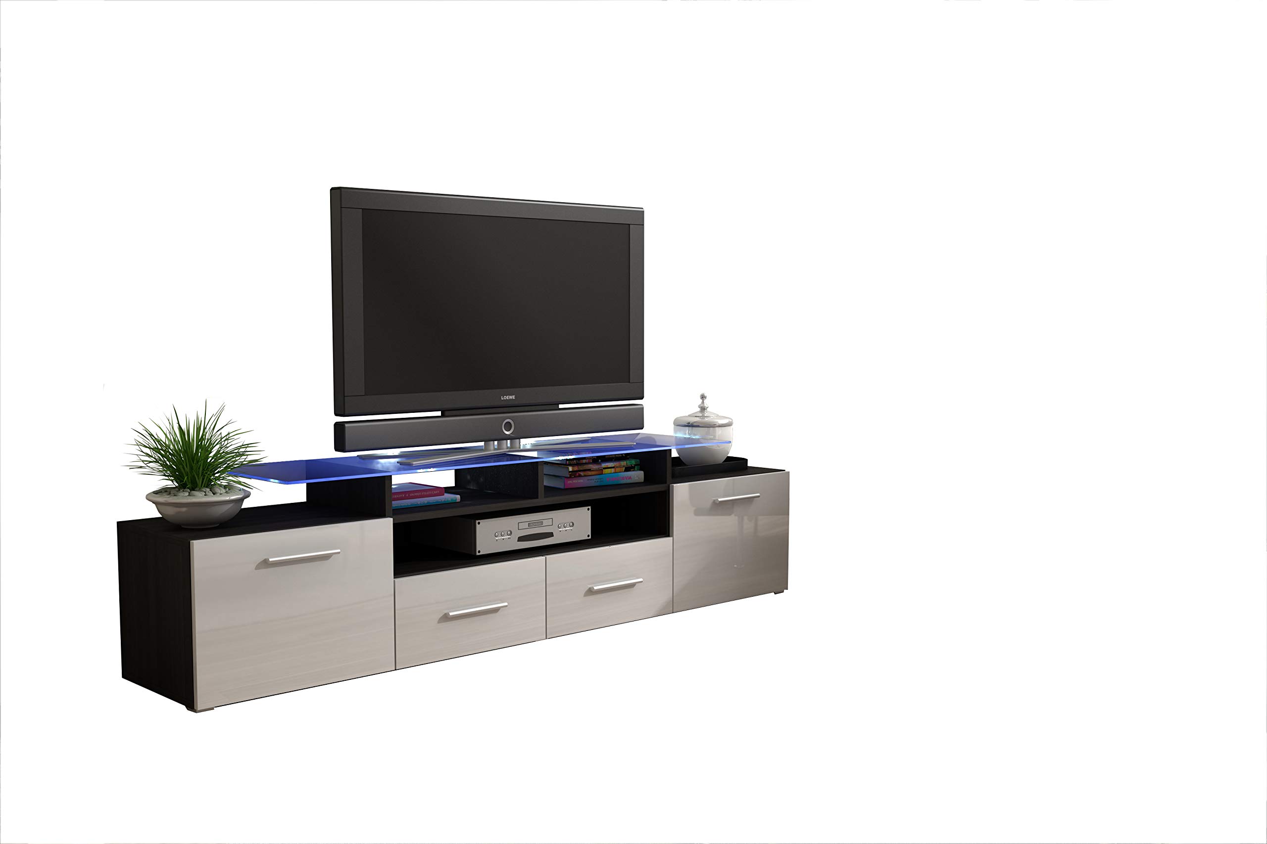 Buy Concept Muebles Enea Grand with top Glass Shelf Tv Stand - High ...