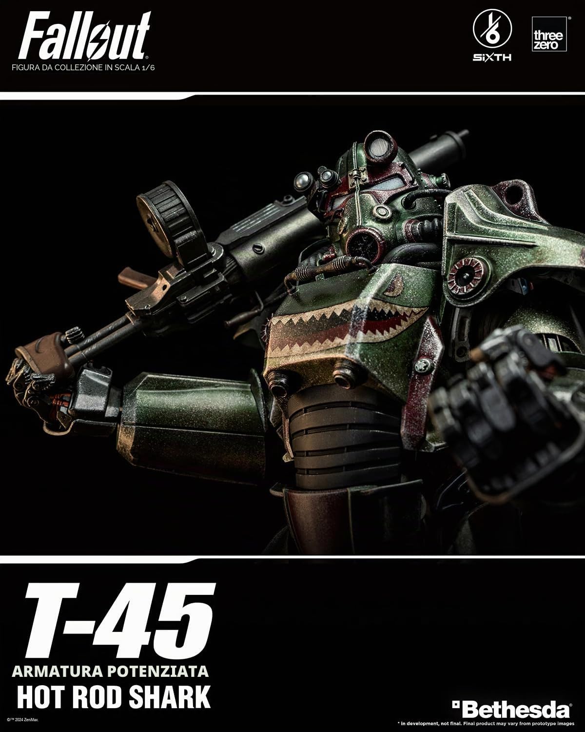 Threezero Fallout T-45 Hot Rod Shark Power Armor - Action figure in scala 1:6