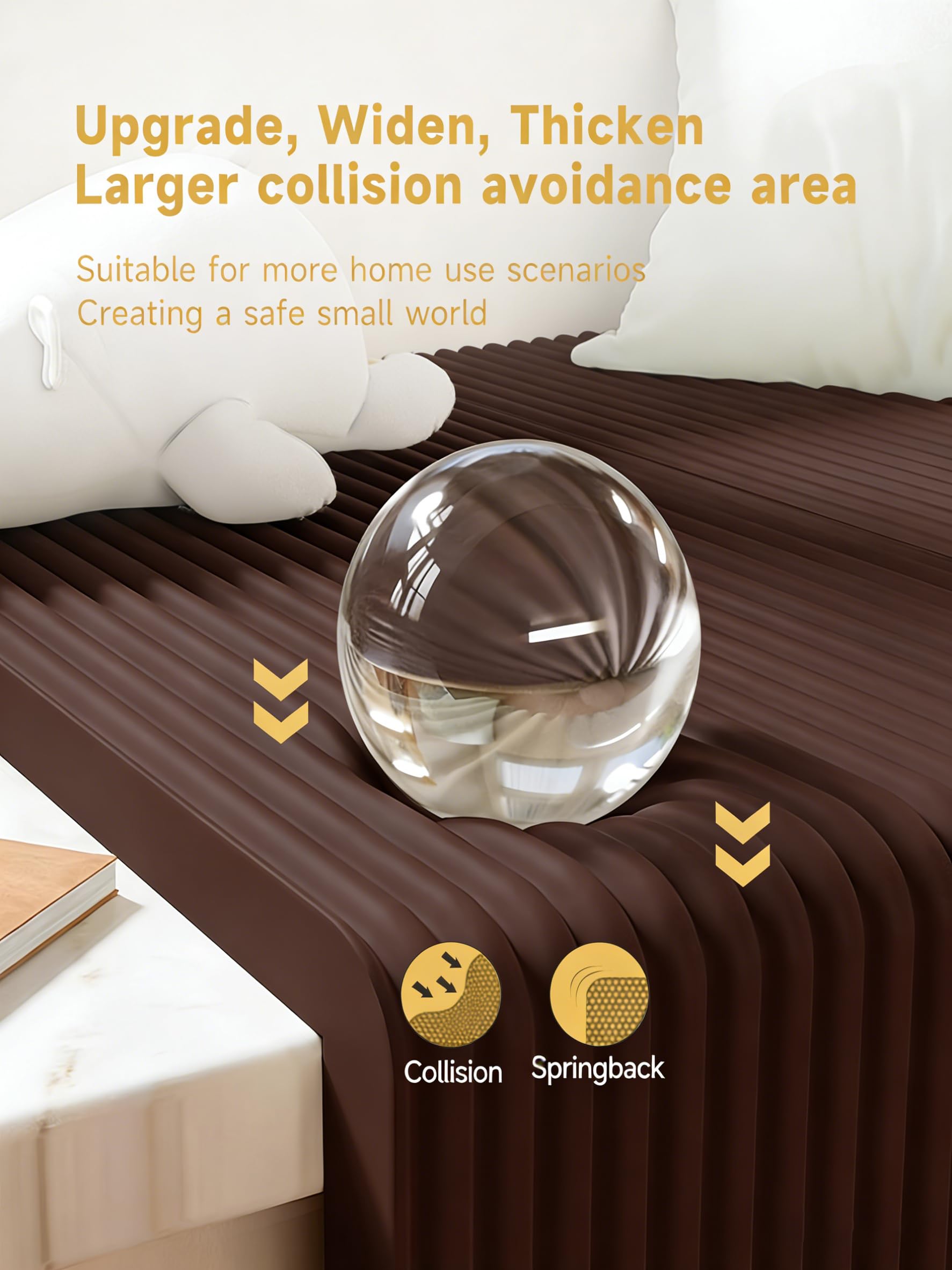 Protection des bords extra larges de 30 cm de large, 2 m et 1,2 cm de long, protection contre les bébés, pare-chocs de meubles de sécurité, pré-collé, rembourrage en mousse de caoutchouc souple