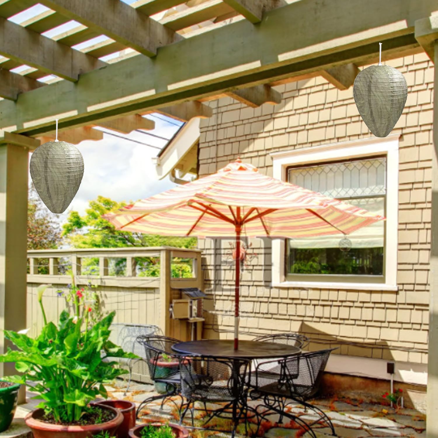 Lot De 4 Nids D'Oiseaux Suspendus Pour L'Extérieur, Tissés À La Main