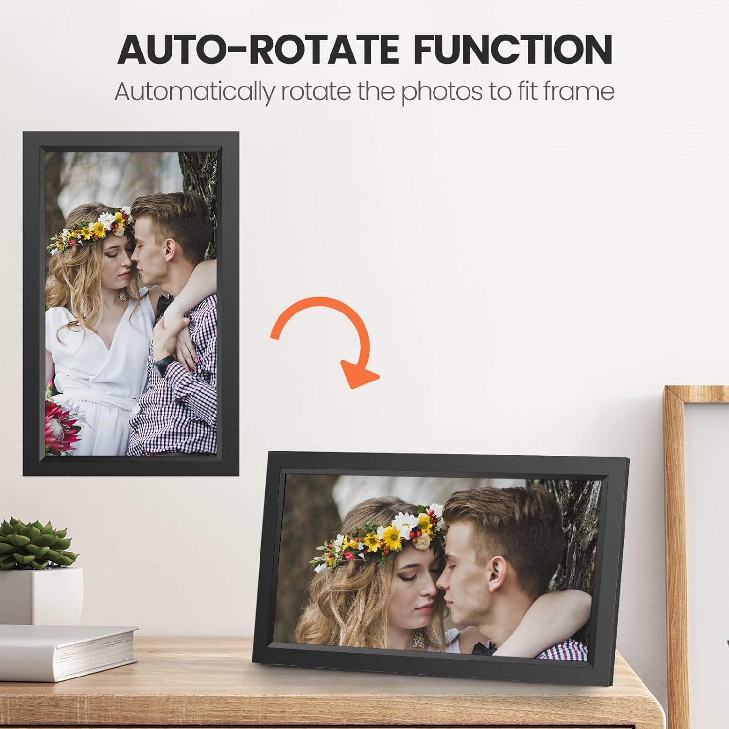 XElectron Grande cornice digitale da 15,6 pollici, cornice digitale WiFi con memoria da 16 GB e slot per schede SD/porta USB, spazio di archiviazione gratuito, touch screen IPS FHD 1920 x 1080, regalo