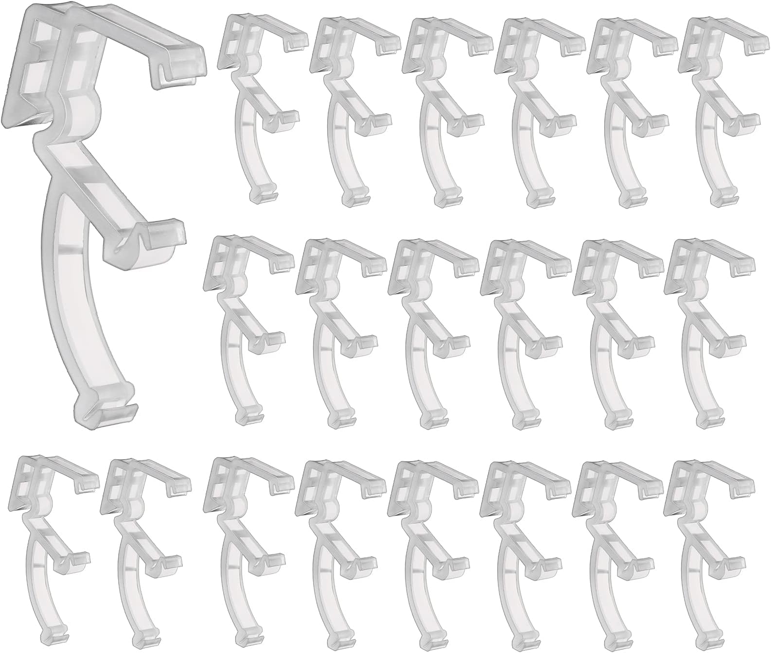 Blulu 20 Pcs 2 Inch Clear Valance Clips Hidden Window Mini Blind Clips for Wood or Faux Wood Horizontal Blinds