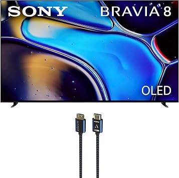 Sony K55XR80 55 Inch IMAX Enhanced Bravia OLED 4K HDR Google TV with an Austere 5S-4KHD2-2.5M V-Series 2.5m Premium 4K HDR HDMI Braided Cable 2024
