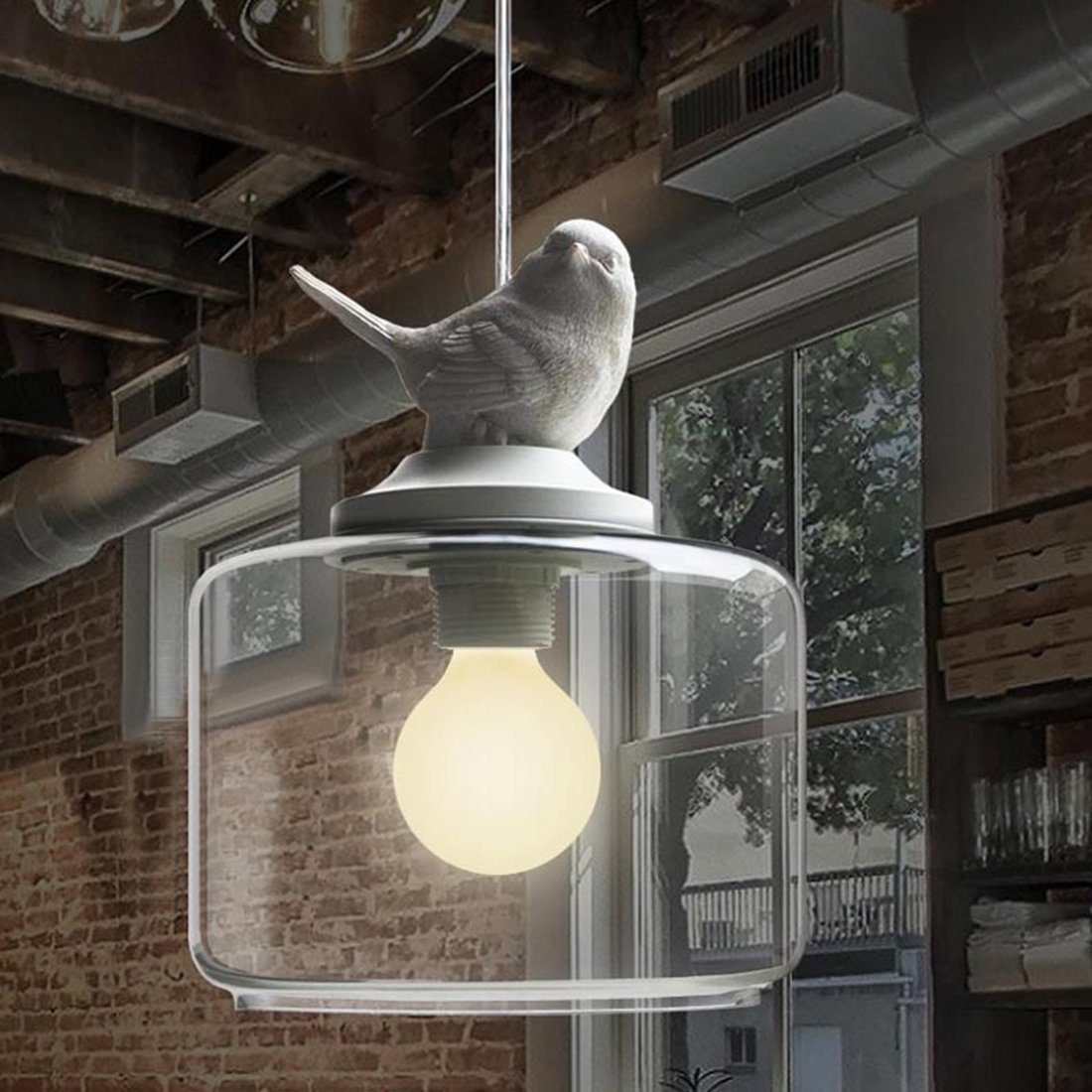 Lámpara colgante comedor ZY de pight estilo industrial blanco E27 6