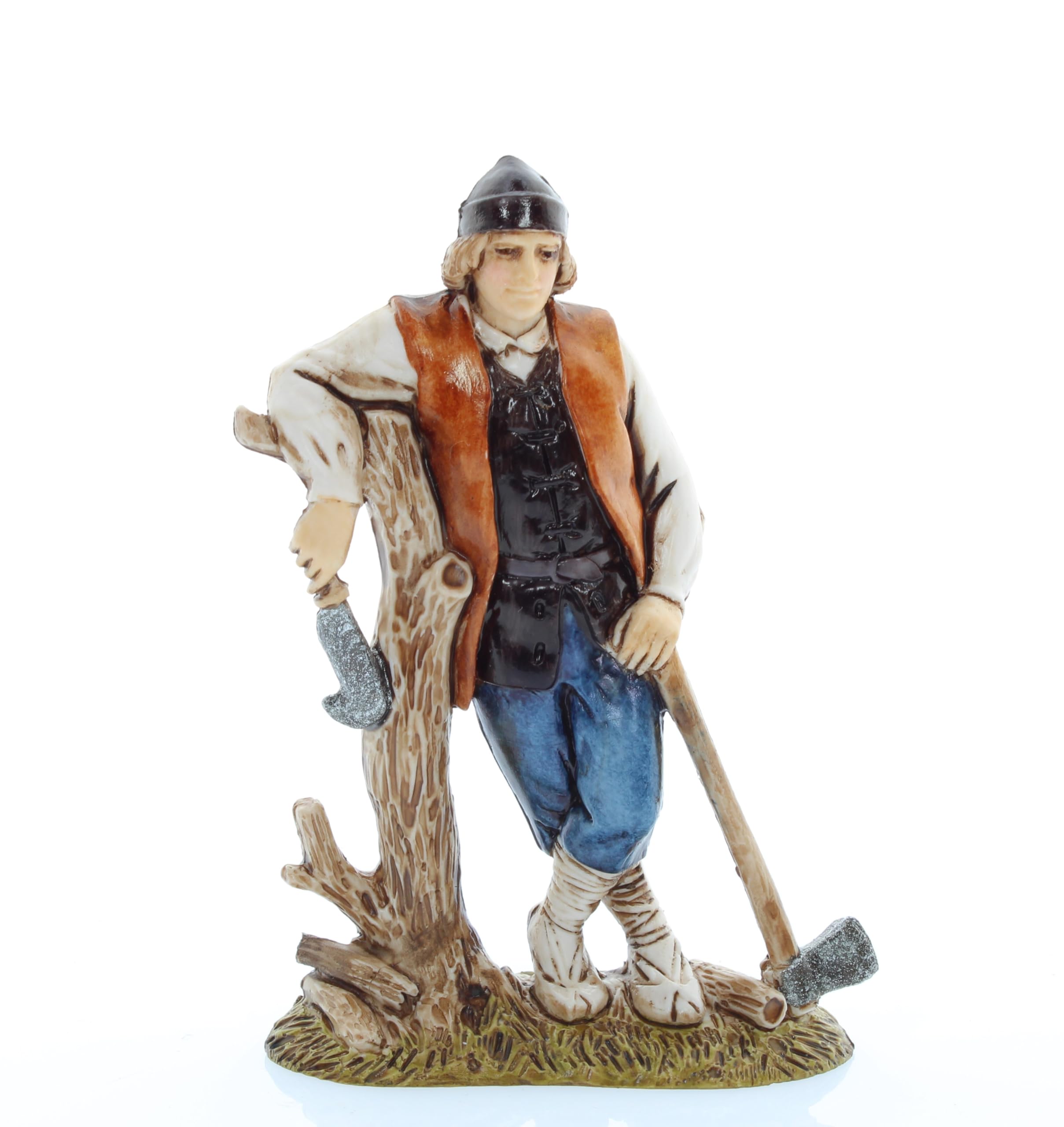 Moranduzzo Zingara con Bambino H 9,1 cm per Presepe da 10 cm – STANDARD 10 – Scala 1:20 – Statuina Indistruttibile, Stile '700, Rifinita a Mano, Scultore M. Landi