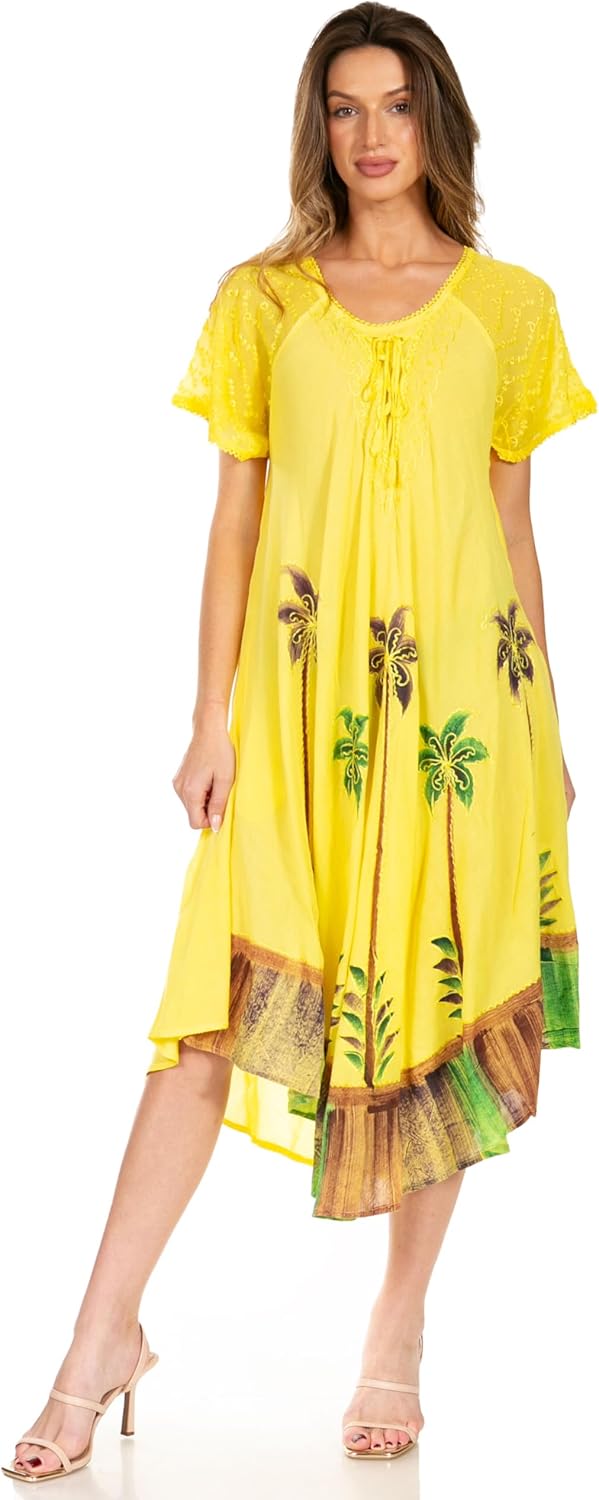 Sakkas Kai Palm Tree Caftan Tank Dress/Cover Up - Image 5