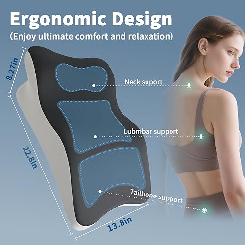 Miniatura 5 de Almohada ergonómica propensa de cuña, almohada de cama multifuncional, almohada de lectura, ideal para descansos de cama, masaje, lectura, soporte