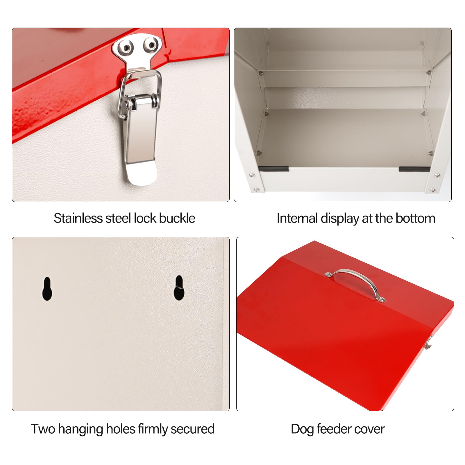 Comedero automático para perros, capacidad de 25 libras, con tapa para proteger la comida, diseño a prueba de roedores, adecuado para uso al aire libre