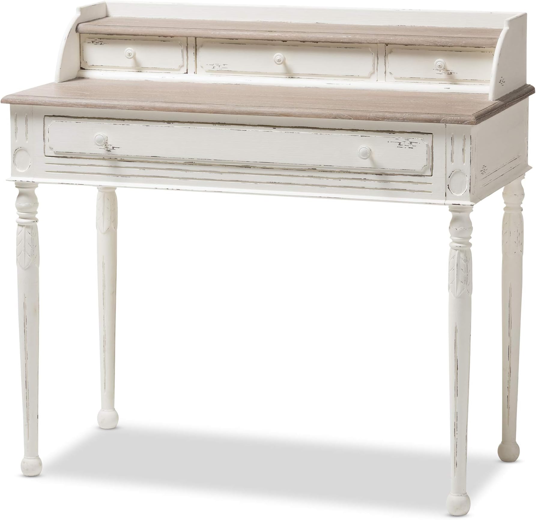Baxton Studio Anjou Traditional French Accent Writing Desk, White