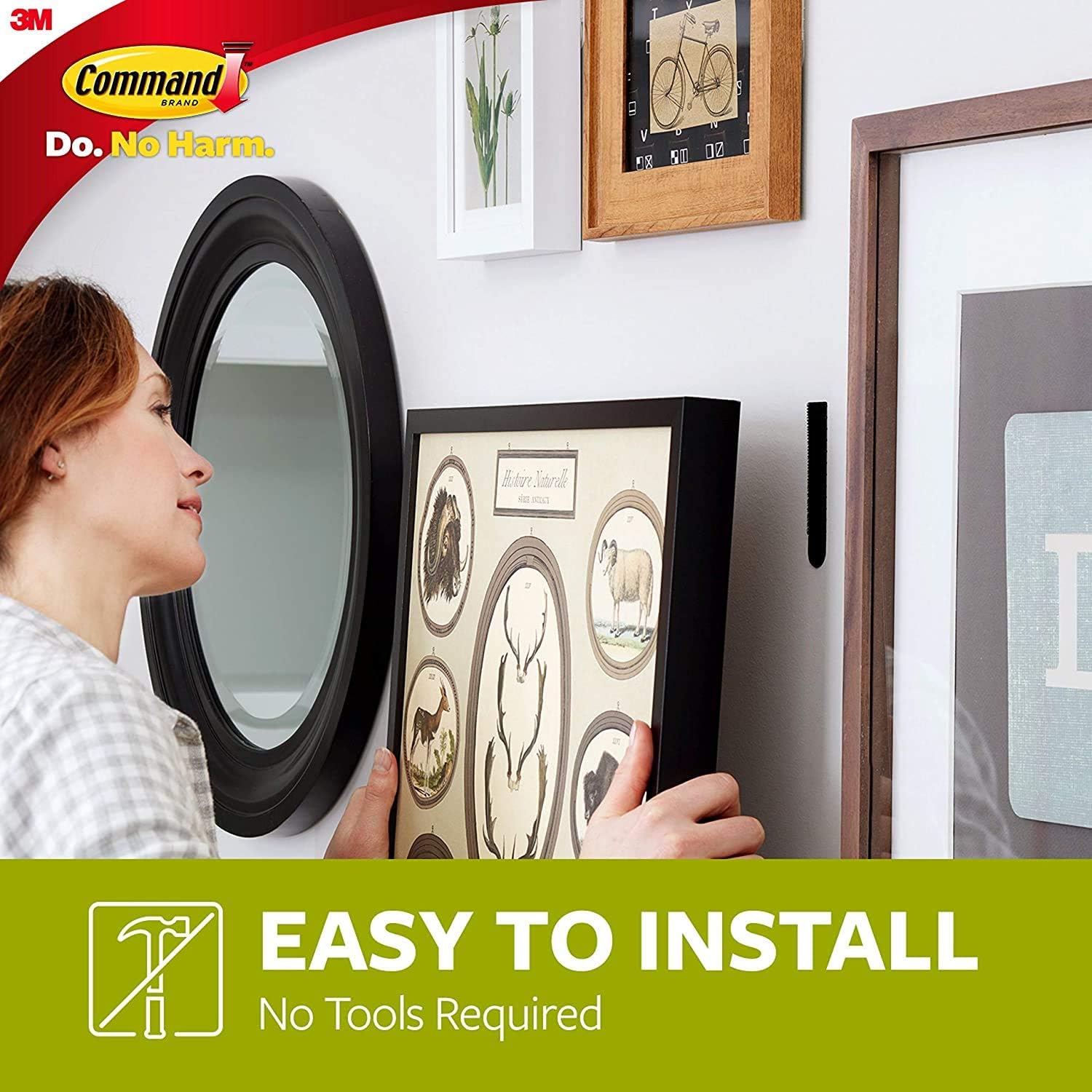 3M CLAW Command Drywall Picture Hangers Holds 25 lb. & Command 8 Medium Pairs and 8 Large Pairs Black Picture Hanging Strips