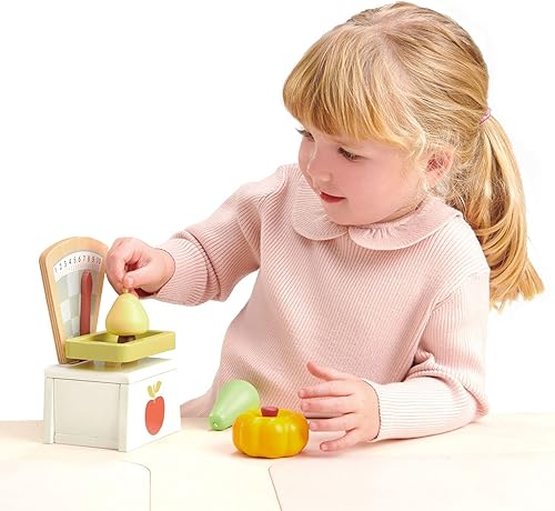 Miniatura 5 de Tender Leaf Toys - Escala de mercado - Hermoso juego de básculas de pesaje de comestibles para juegos de simulación para niños mayores de 3 años