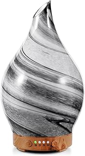Porseme 100ml Essential Oil Diffuser Glass Color Changing Aroma Air Diffusers Aromatherapy Ultrasonic Cool Mist Humidifier 4 Running Hours Waterless Auto-Off for Sleeping, Yoga, Office, Spa (Ink)