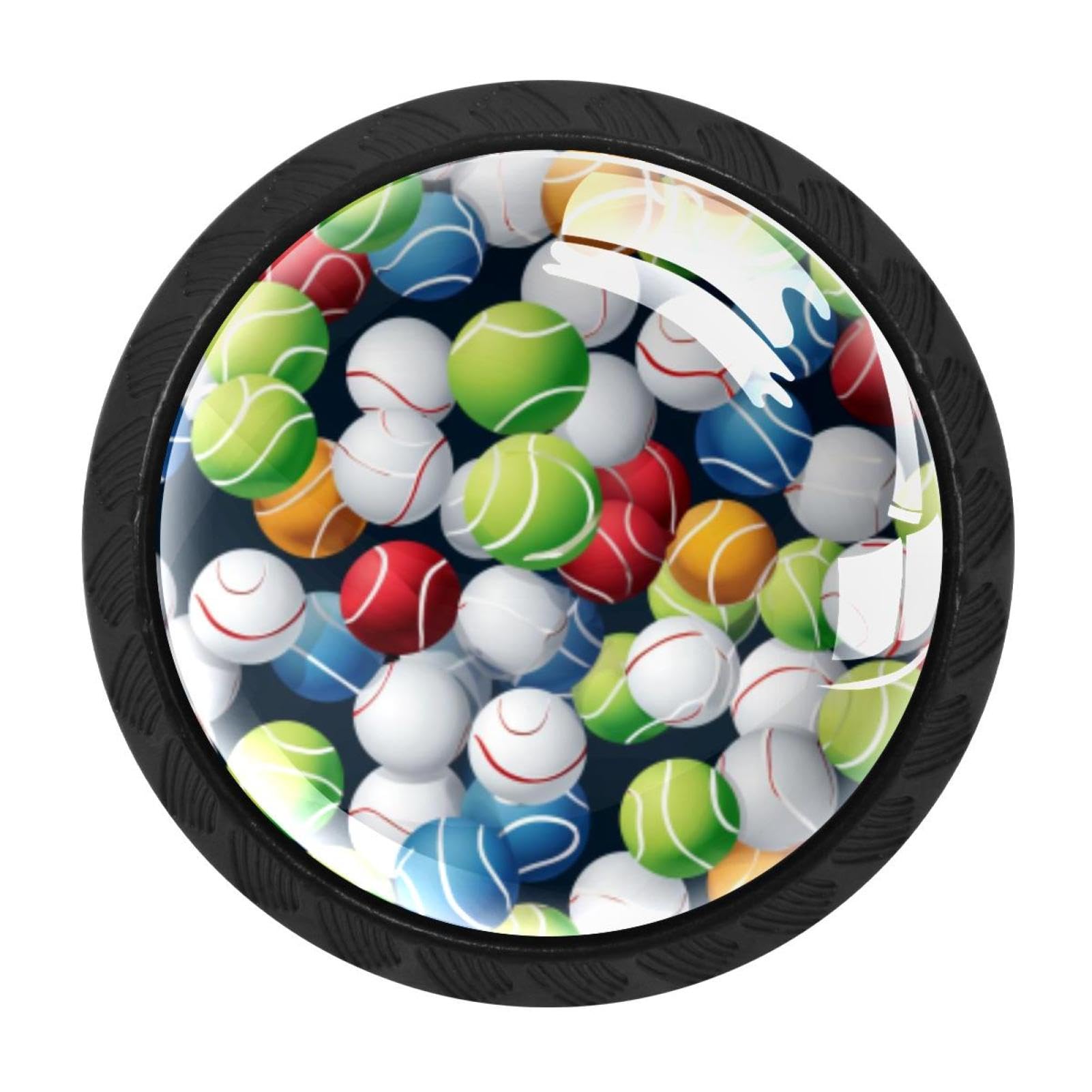 Chenzzzz Multicolored 08 4 Pack Tennis Ball Kitchen Cabinet Knobs Drawer Knobs Door Dresser Handles For Personalized Gifts Great For Any Occasion