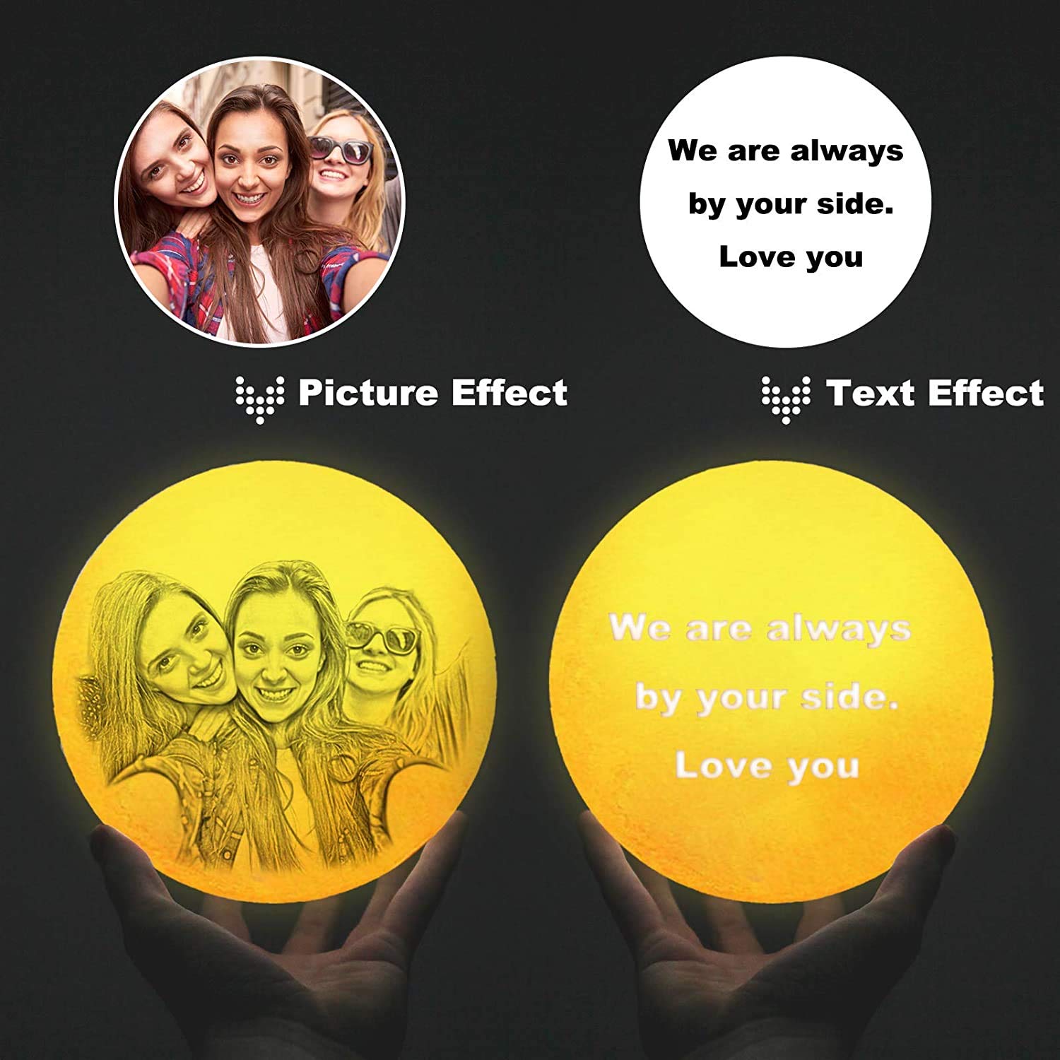 Lampa księżycowa dla dzieci, magiczne światło księżyca, lampa księżycowa, lampka nocna, księżycowa lampa fotograficzna, dla dorosłych, lampa księżyca 3D