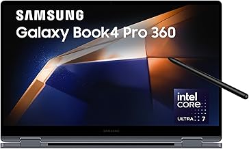 Samsung Galaxy Book4 Pro 360| Intel Evo Core Ultra 7 155H| Built-in AI| 16" (40.64cm) Touchscreen 2-in-1 Dynamic AMOLED 2X 120Hz| 500 Nits (16GB/512GB SSD/Intel Arc/Win11/MSO'21/Gray/1.66kg)|S-Pen