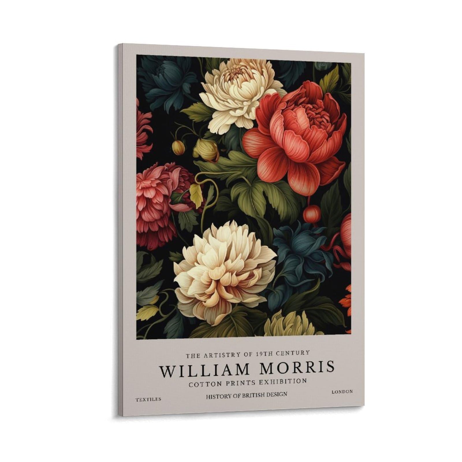 William Morris Peony Floral Flower Vintage Poster For Room Aesthetic Canvas Wall Art Bedroom Decor 08x12inch(20x30cm)