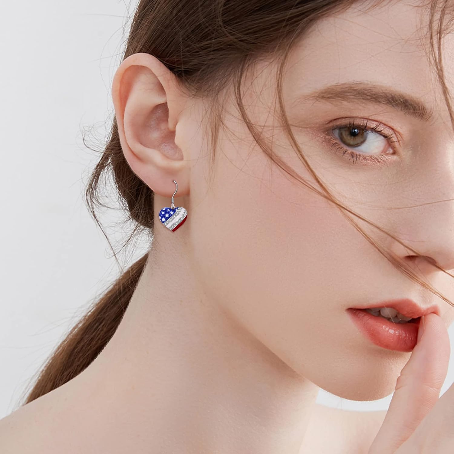 AOBOCO 925 Sterling Silver American Flag Earrings for Women Baseball Volleyball Golf Earrings Hypoallergenic Sports Mom Jewelry Gifts for Mom Player Lover - Image 2