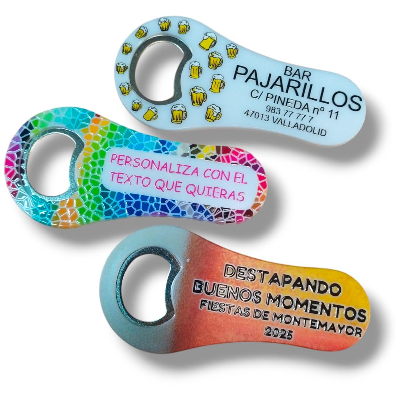 Abrebotellas personalizado imán nevera 10 50 100 unidades para eventos bares regalos comunión
