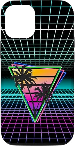 Miniatura 27 de iPhone 11 80s Inspirado Triángulo Láser Retro Synthwave Sunset Case