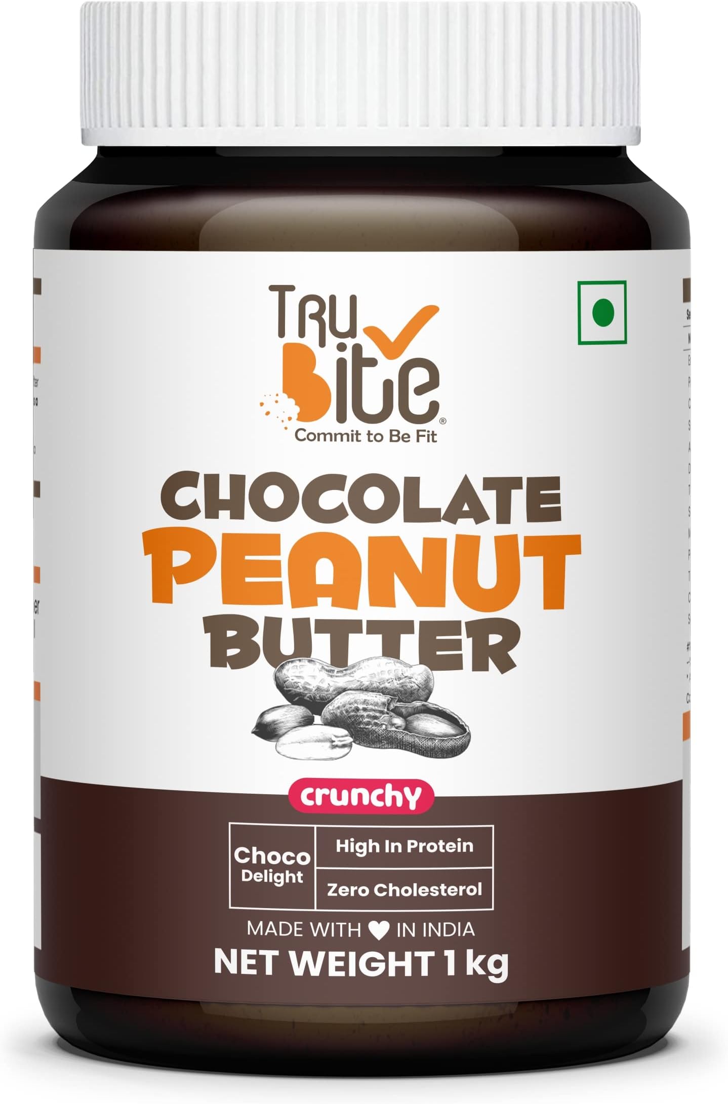 Chocolate Peanut Butter (Crunchy) 1kg | High in Protein | Goodness of Dark Chocolate | No Cholesterol | Rich in Antioxidant